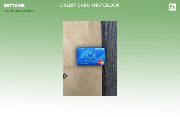 Модерен стил USA Chase bank MasterCard Debit photolook преден шаблон